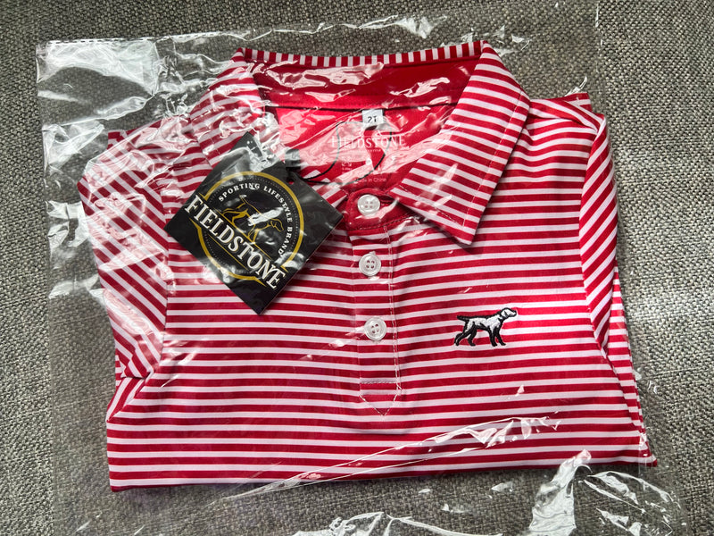 Marsh Performance Polo- Red Stripe