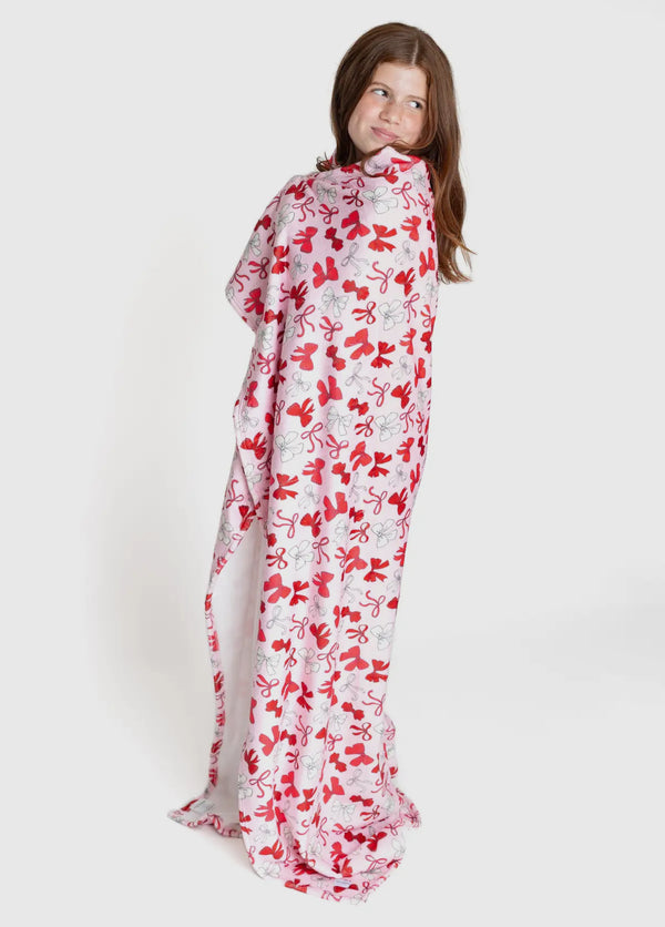 Plush Blanket - Red Bows