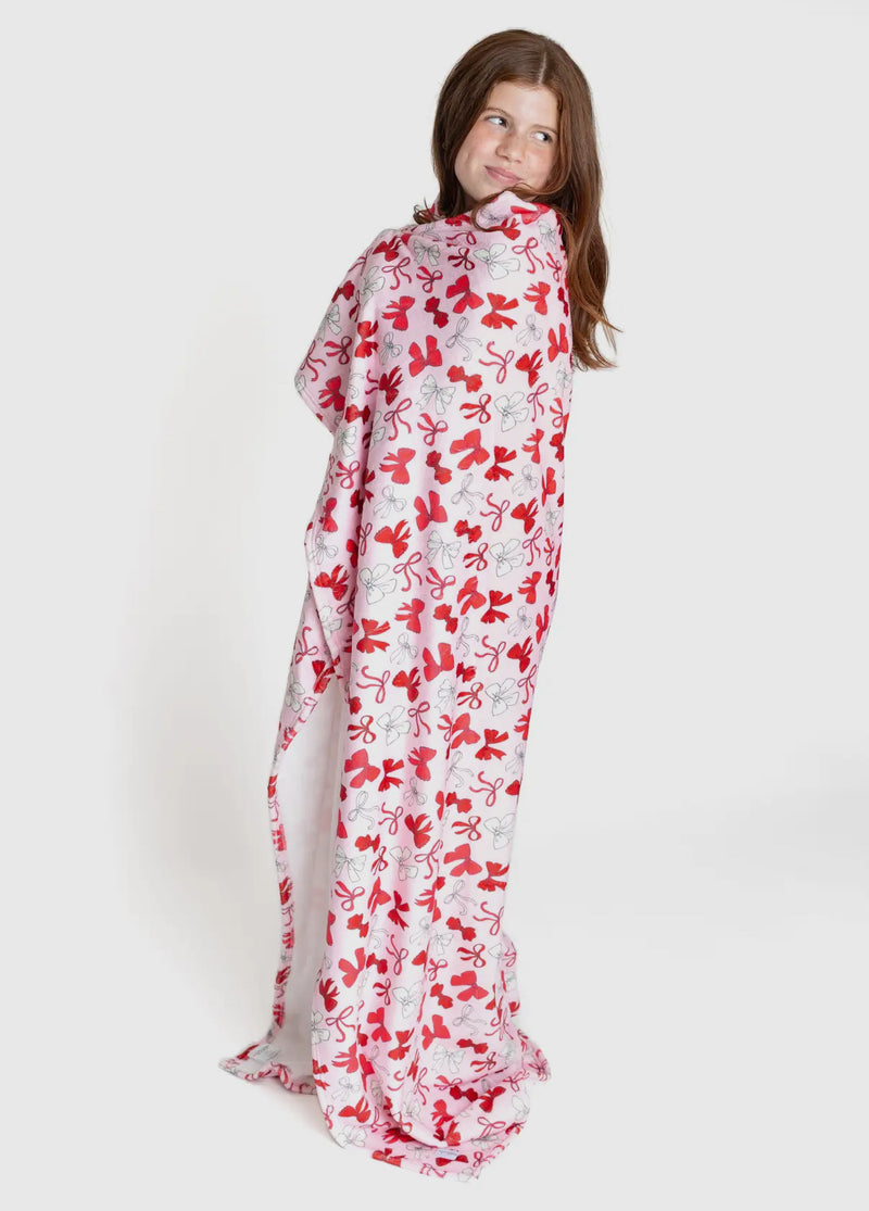 Plush Blanket - Red Bows