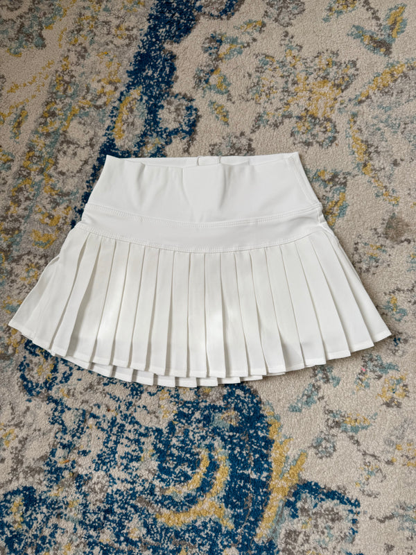 Athletic Pleat Skort- white