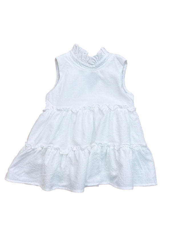 Natty Tiered Dress- White