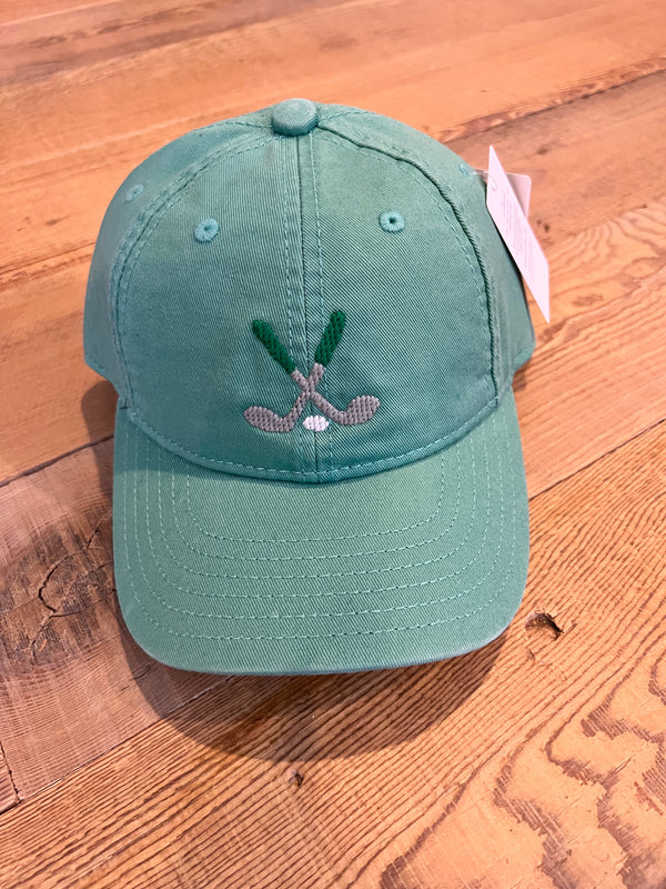 Needlepoint Hat - golf clubs