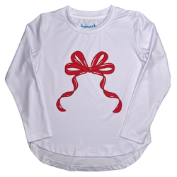 Performance Long Sleeve Tee- Red Bow