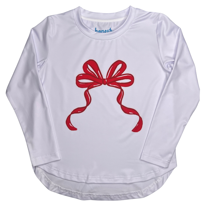 Performance Long Sleeve Tee- Red Bow
