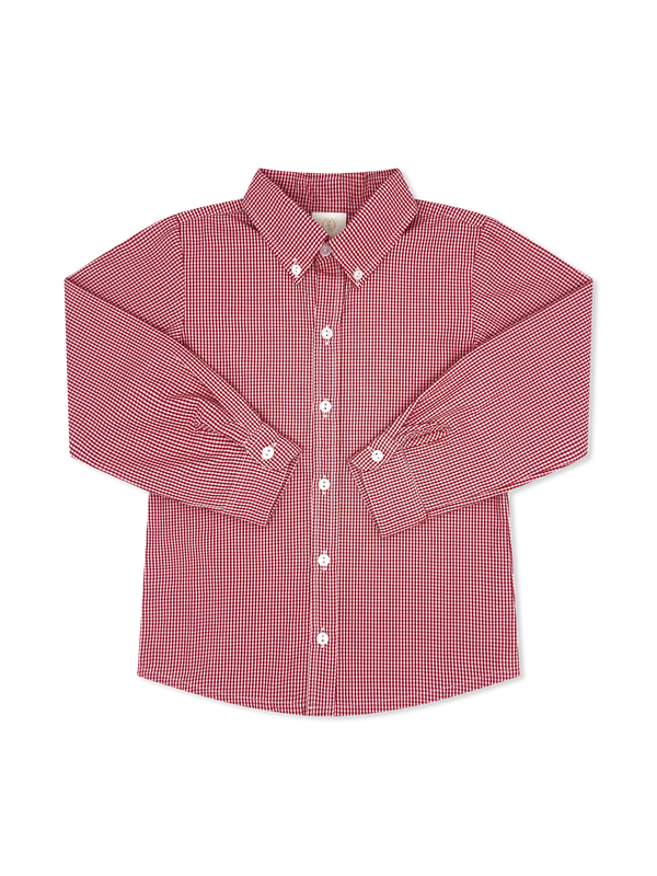 Brees Button Down- Redford Red Windowpane
