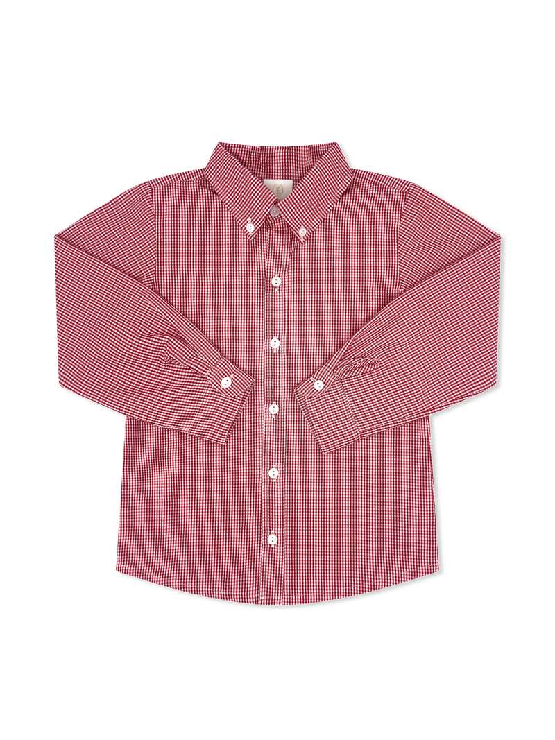 Brees Button Down- Redford Red Windowpane
