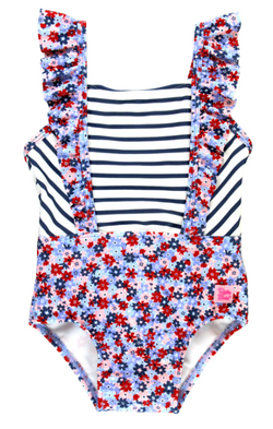 Red, White, Bloom Pinafore One piece