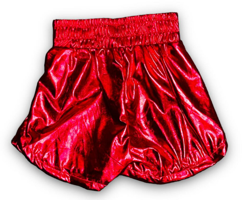 Metallic Shorts- Red