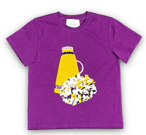 Megaphone Sequin Shirt - Purple & Yellow