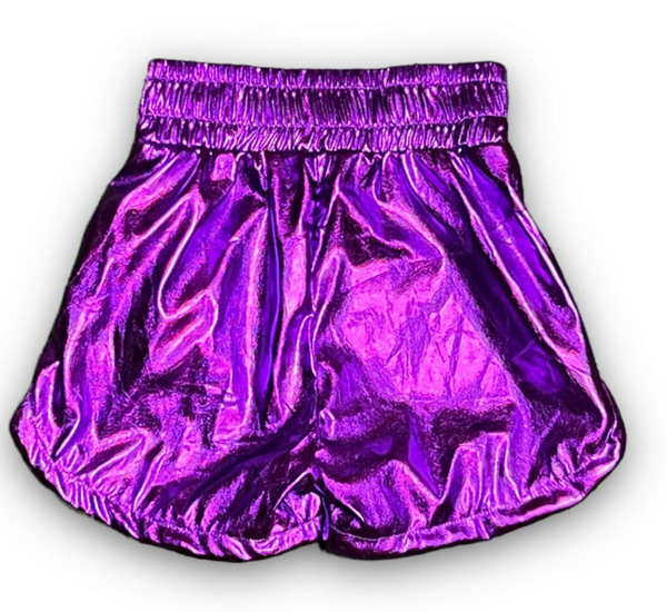 Metallic Shorts- Purple
