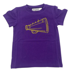 Megaphone Tee- Purple & Gold