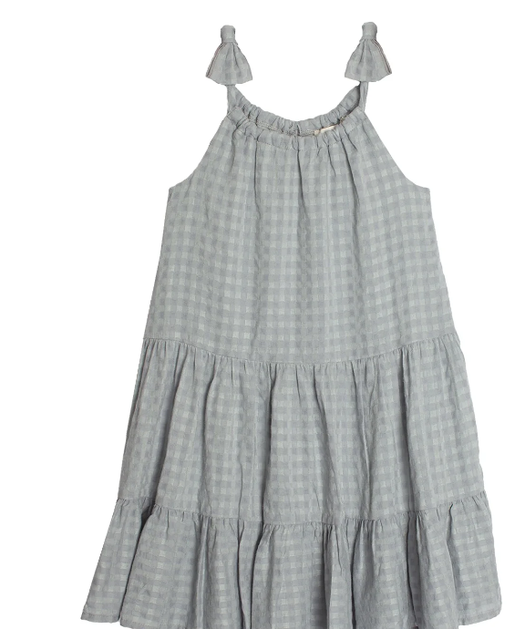 Checkmate Dress- dusty blue