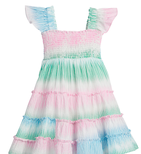 Twirl Dress- Ombre Seersucker Stripe