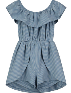 Dolly Romper- Blue Stripe