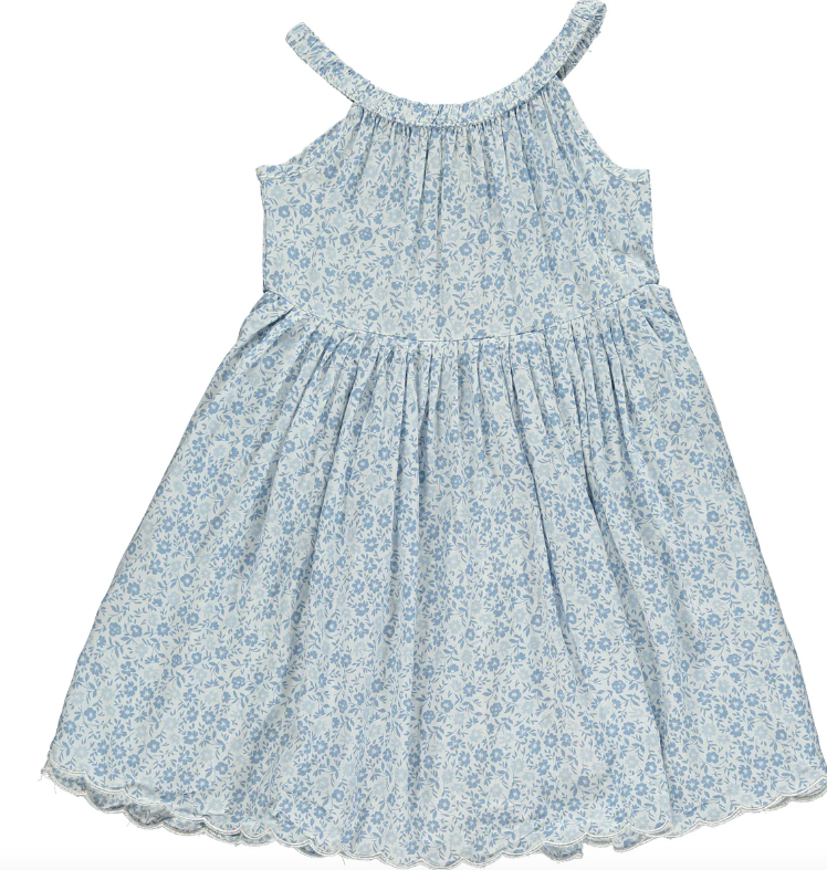 Stella Dress- Blue Ditsy Floral