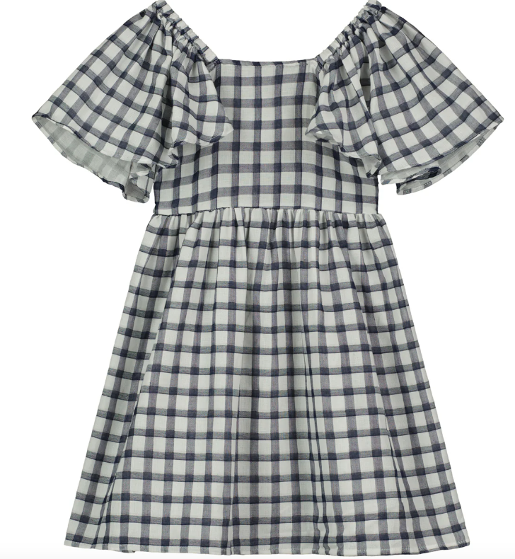 Hallie Dress- Navy Plaid