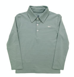 Banks Polo- Aqua w/ white stripe