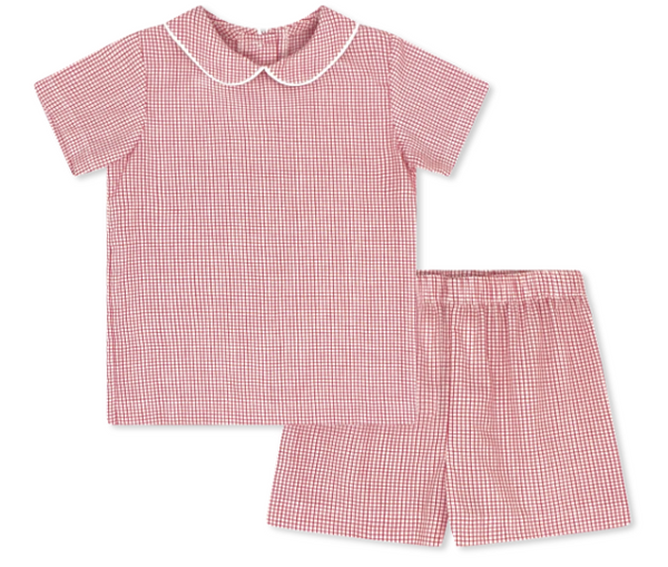 Sibley Short Set- Red Windowpane