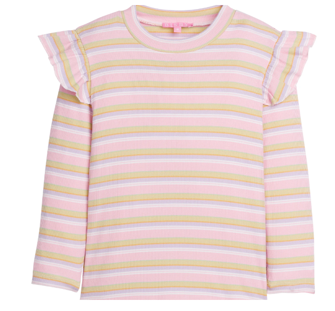 Sadie Top- pastel stripe