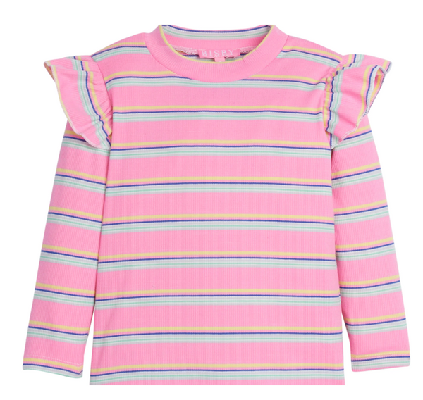 Sadie Top- bubblegum stripe