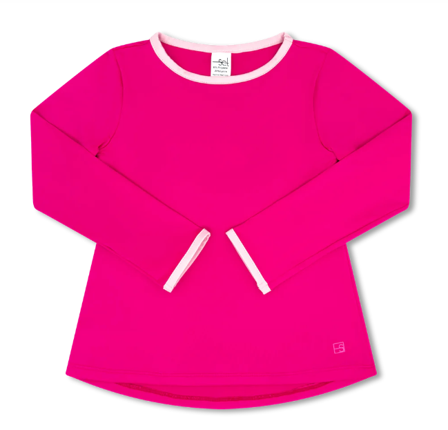 Bridget Basic Tee- Long sleeve power pink