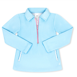 Heather Half Zip- Cotton Candy Blue