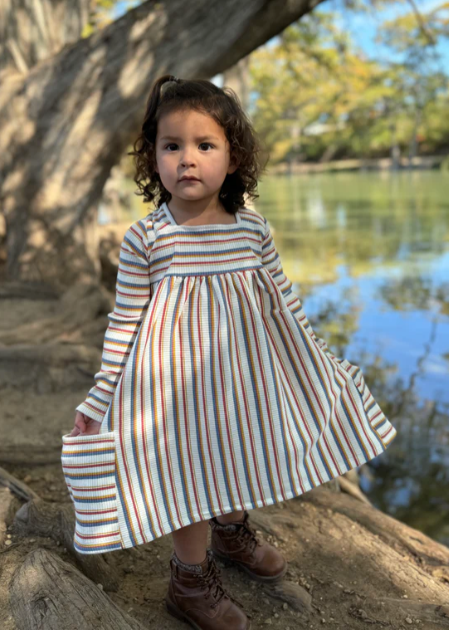 Rylie Dress- Autumn Stripe