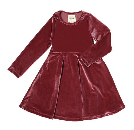 Merliee Dress- Cranberry Velvet