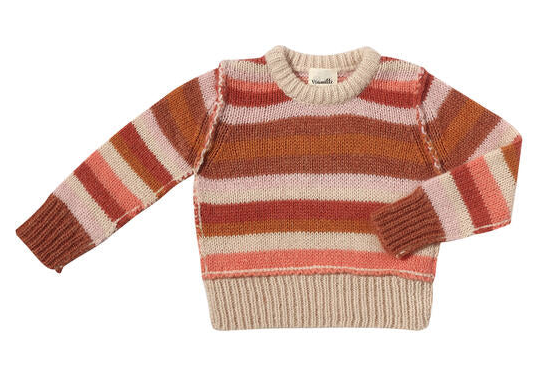 Donna Sweater- Coral Stripe