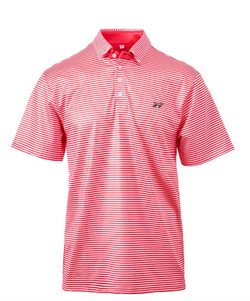 Marsh Performance Polo- Red Stripe