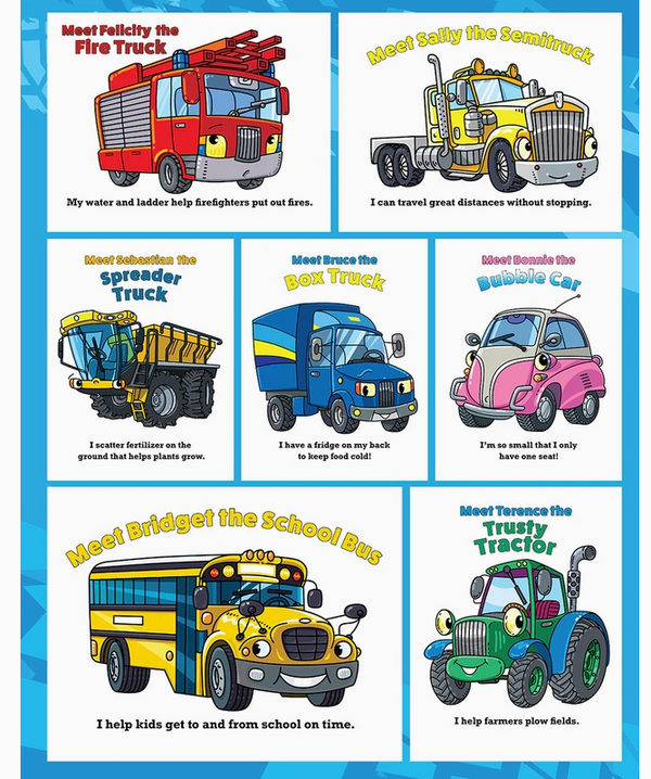 Coloring Book- Super cool trucks, tractors, & cars