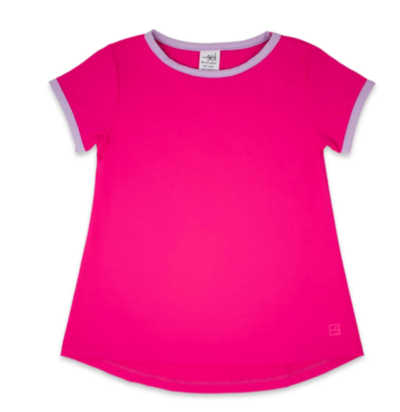 Bridget Basic Tee- Power Pink & Purple