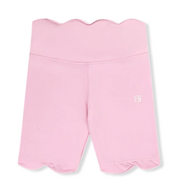 Kiley Scallop Biker Short- Cotton Candy Pink