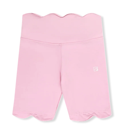 Kiley Scallop Biker Short- Cotton Candy Pink