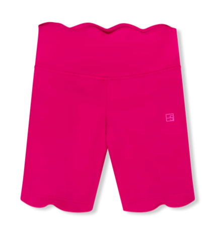 Kiley Scallop Biker Short- Power Pink