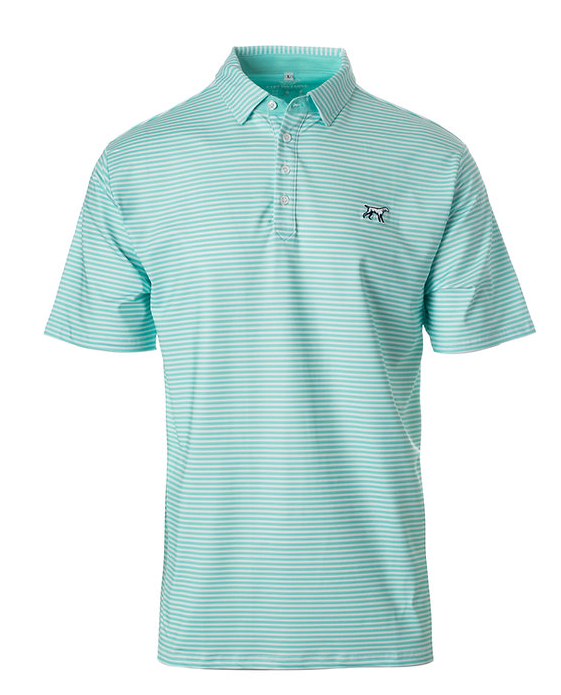 Marshall Performance Polo- Mint Stripe