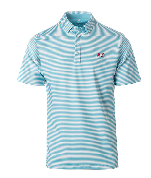 Marshall Performance Polo- Baby Blue Stripe