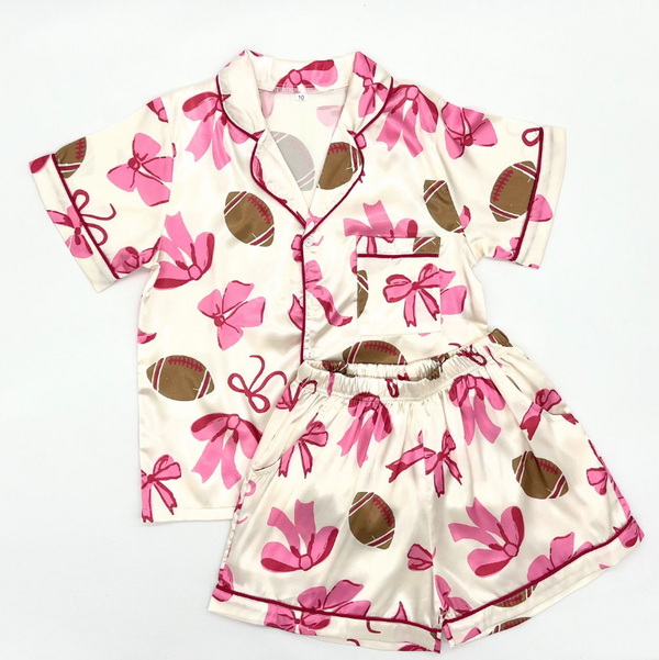 Pink Football Silk Pajamas