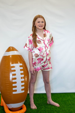 Pink Football Silk Pajamas