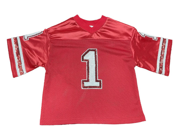 Sequin Jersey- Red & White