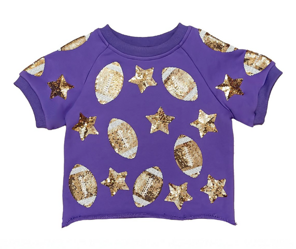 Sequin Football Set- Purple
