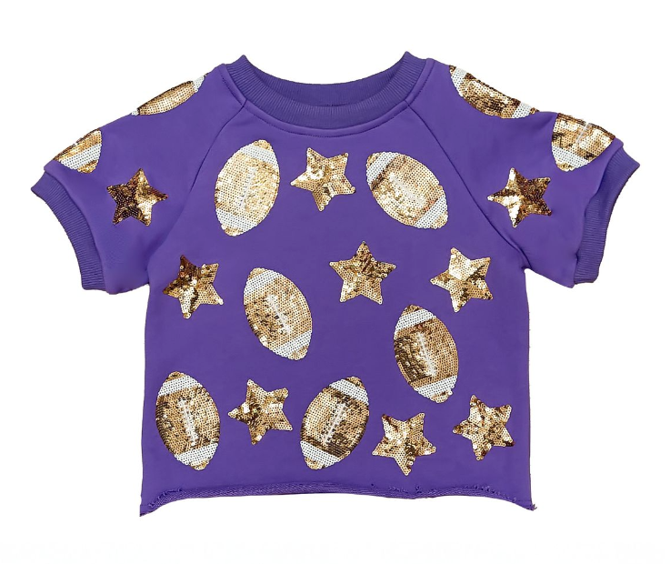 Sequin Football Set- Purple