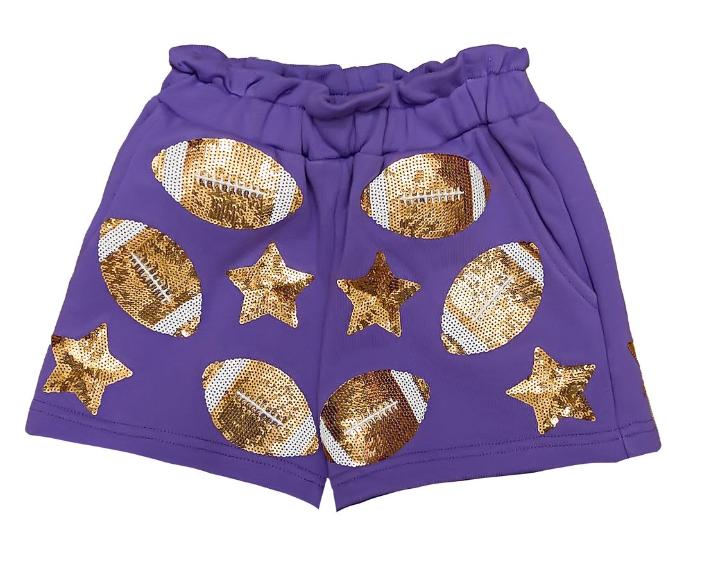 Sequin Football Set- Purple