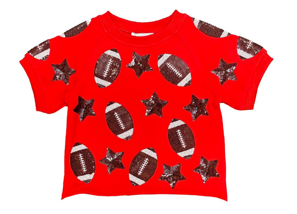 Sequin Football Set- Red
