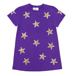 Sequin Star Dress- Purple