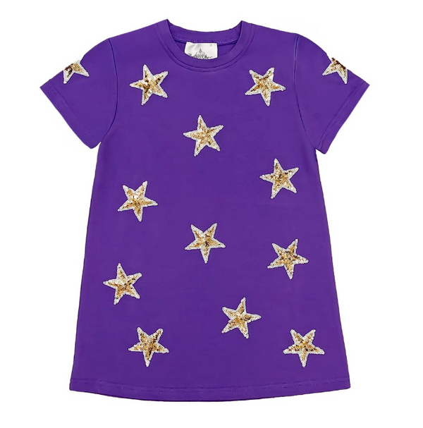 Sequin Star Dress- Purple