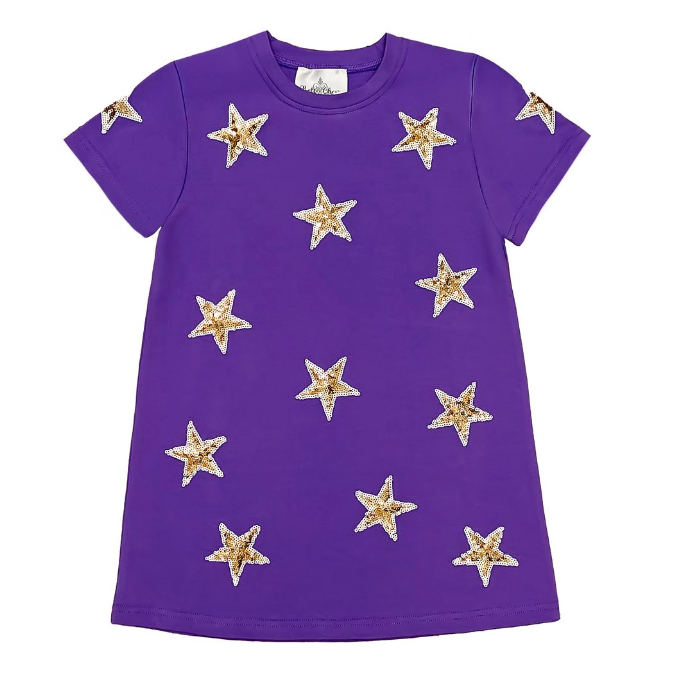 Sequin Star Dress- Purple