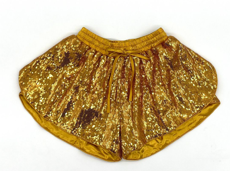 Sequin Butterfly Shorts- Gold