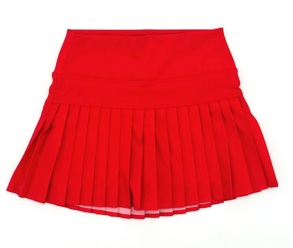Athletic Pleat Skort- Red