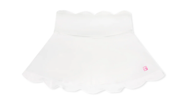 Zoe Scallop Skort- Pure White